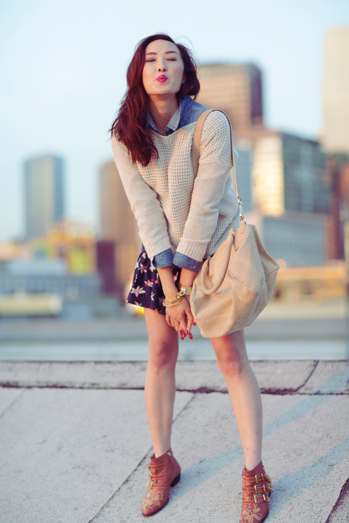Joie_Floral_skirt_CHloe_susanna_boots_Givenchy_Pandora_Python_snake_embossed_Chriselle_Lim