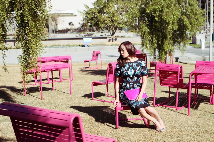 Asos_Chriselle_Lim_Pink_Pony_hair_Clutch_Blue_Embroidered_Dress_3