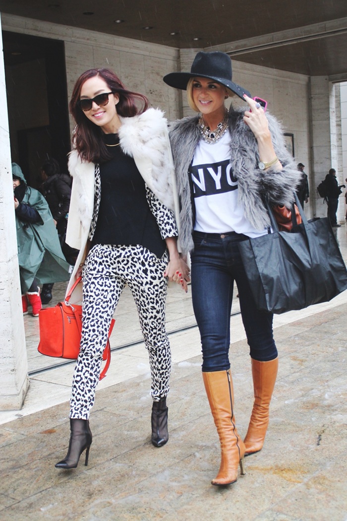 Chriselle_Lim_Newyork_Fashion_week_NYFW_FW2013_lincoln_center_Derek_Lam_animal_print_suit_Celine_Trapeze_Orange_Joy_Cioci_Fur_jacket_3