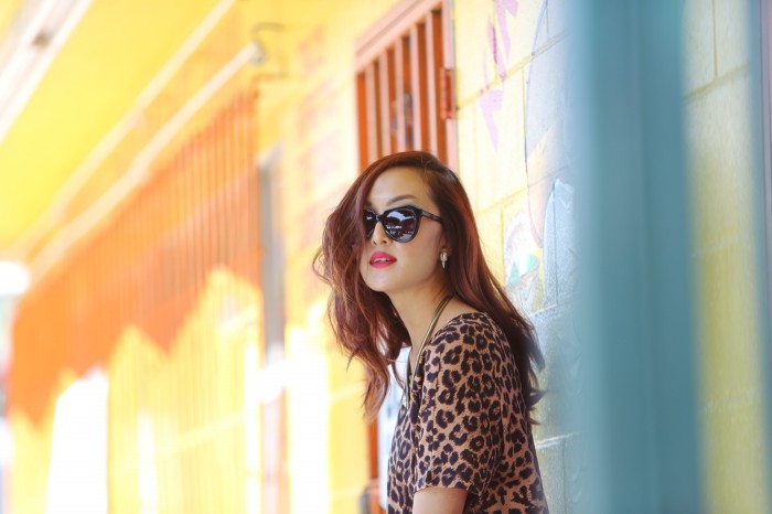 Nordstrom_saavy_Mural_cheetah_top_Leith_Faux_leather_skirt_Chriselle_Lim