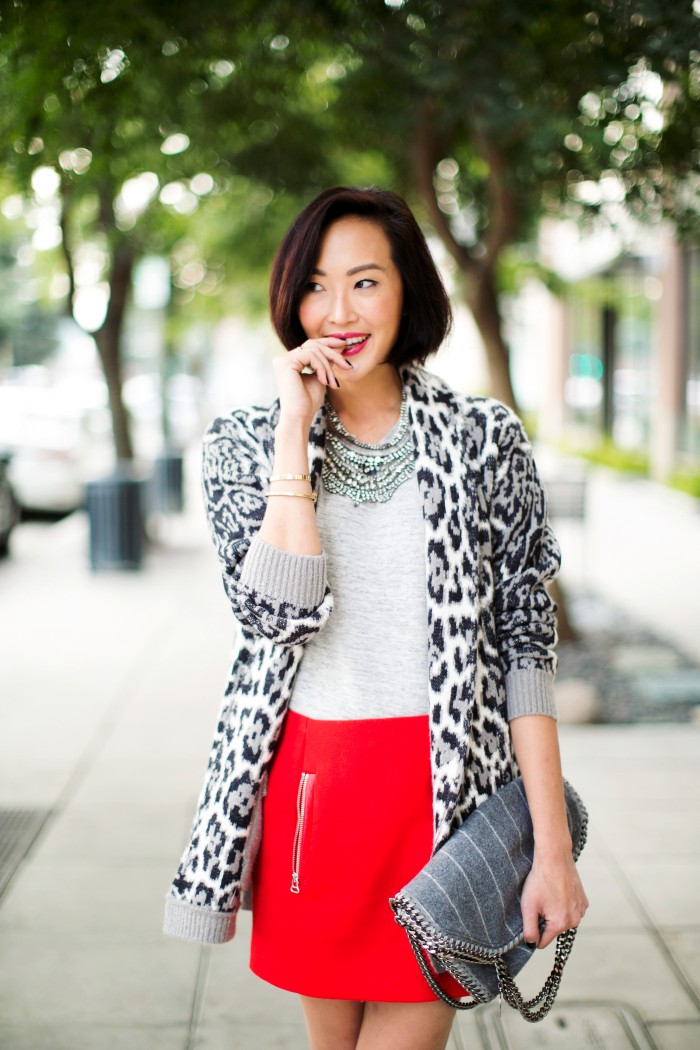 chriselle_lim_maje_mini_skirt_falabella_stella_mccartney_juicy_couture_cardigan_gianvito_rossi_ankle_pump_7