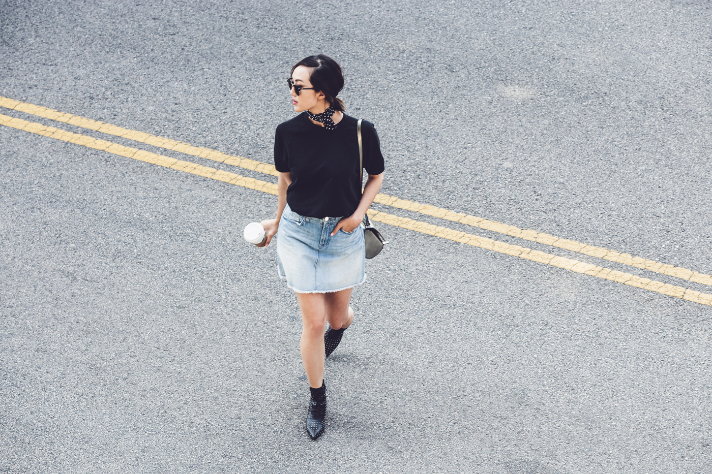 chriselle_lim_scarf_denim_skirt-1