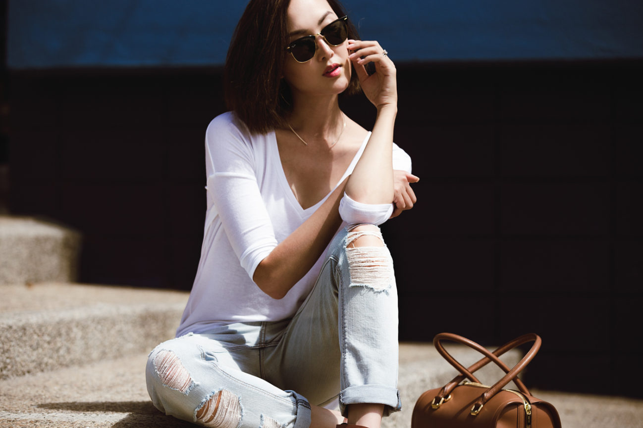 all white distressed jeans