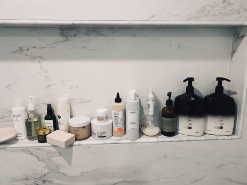 shower product shelfie—Chriselle Lim